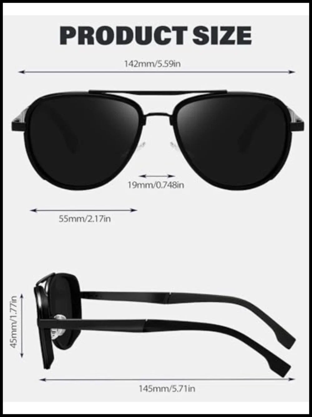 Polarized Aviator Sunglasses Metal Frame Pilot Sun Glasses UV Protection